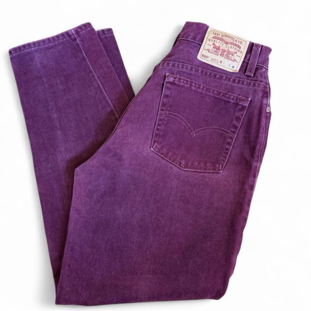 VTG Levi's Women's Red Relaxed High Rise Tapered Jeans 100% Cotton Denim 90s